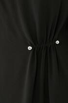 Piercing-Detail Satin Tunic Dress